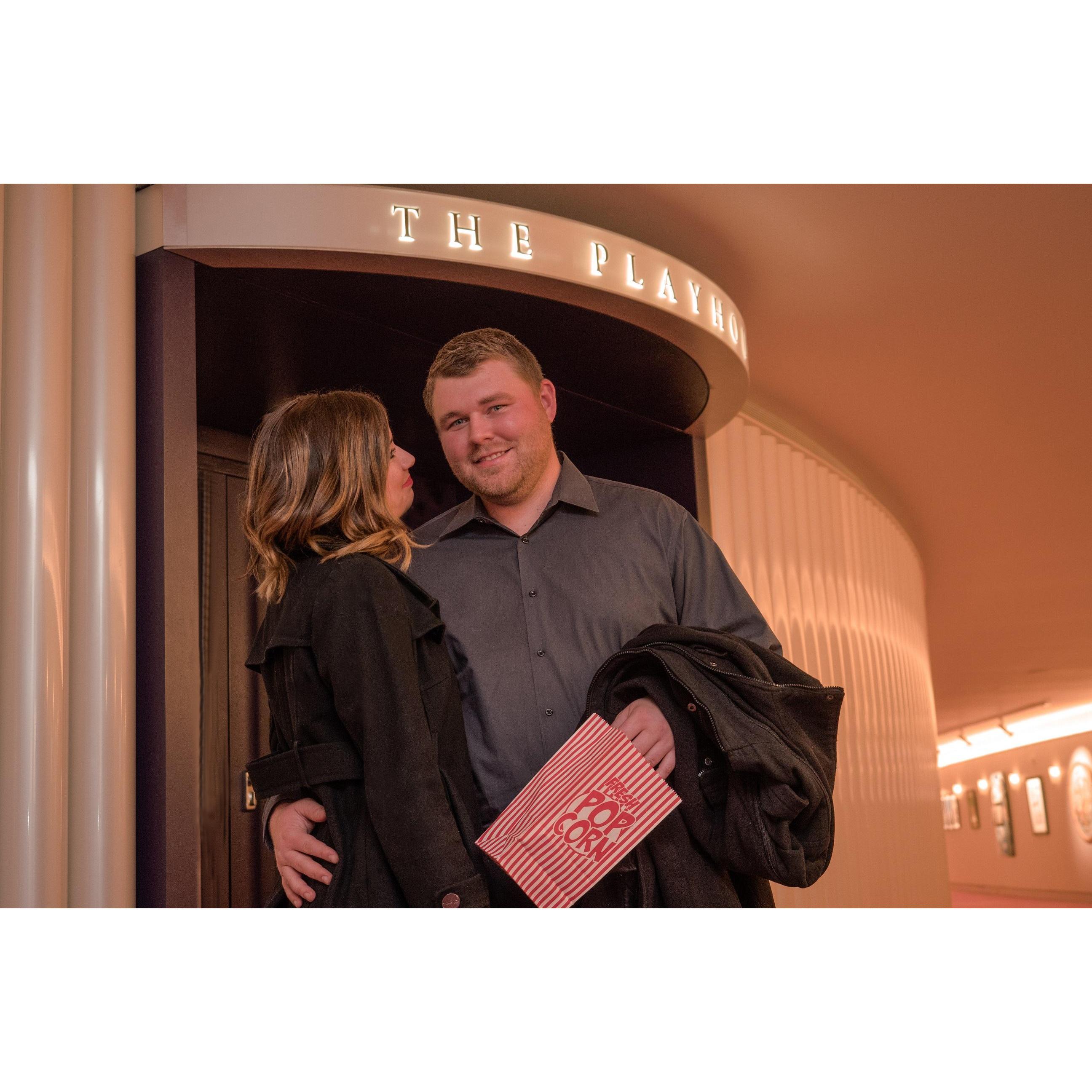 Because every engagement photo session should include movies and popcorn!