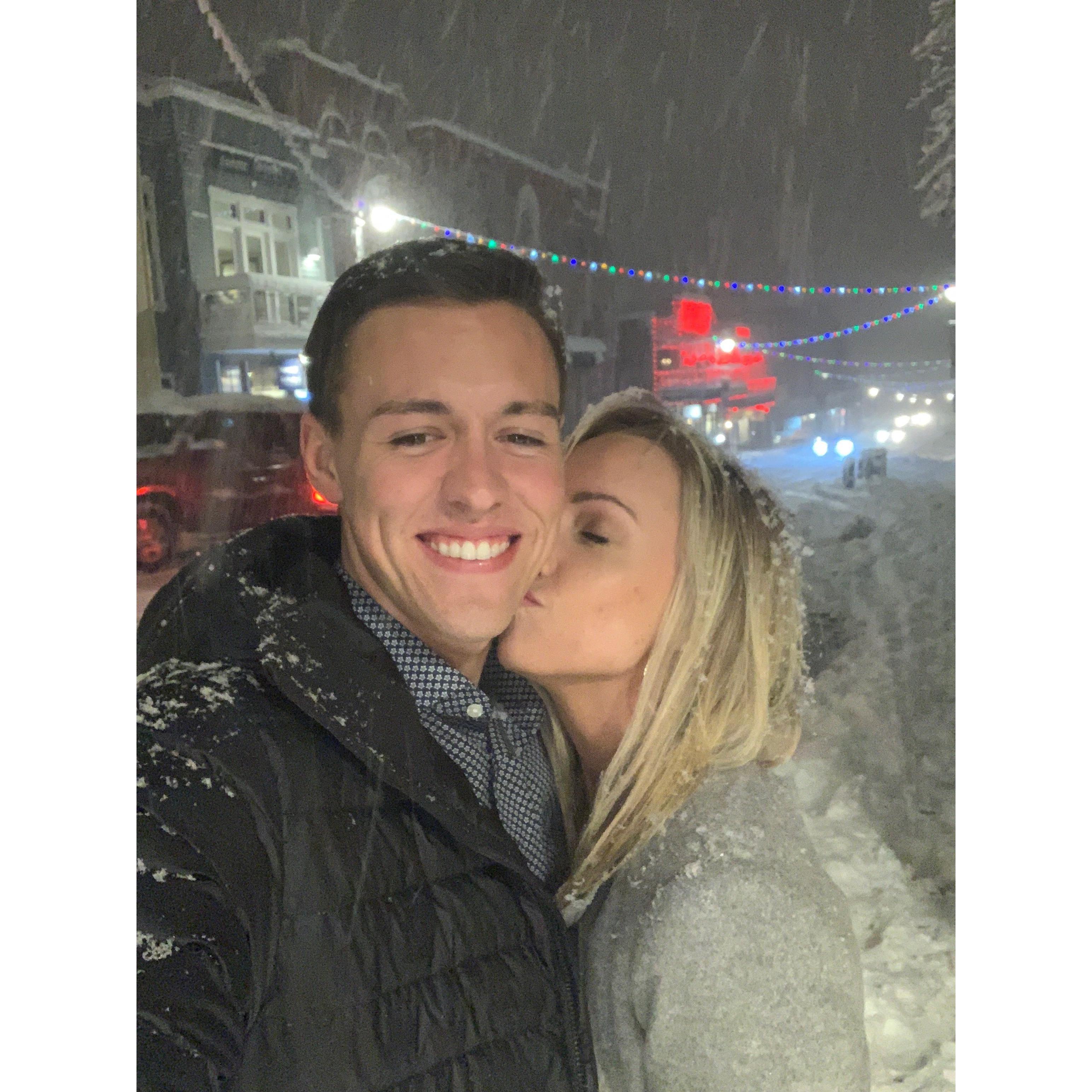 After getting the yummiest dinner in Park City, and just moments before he proposed