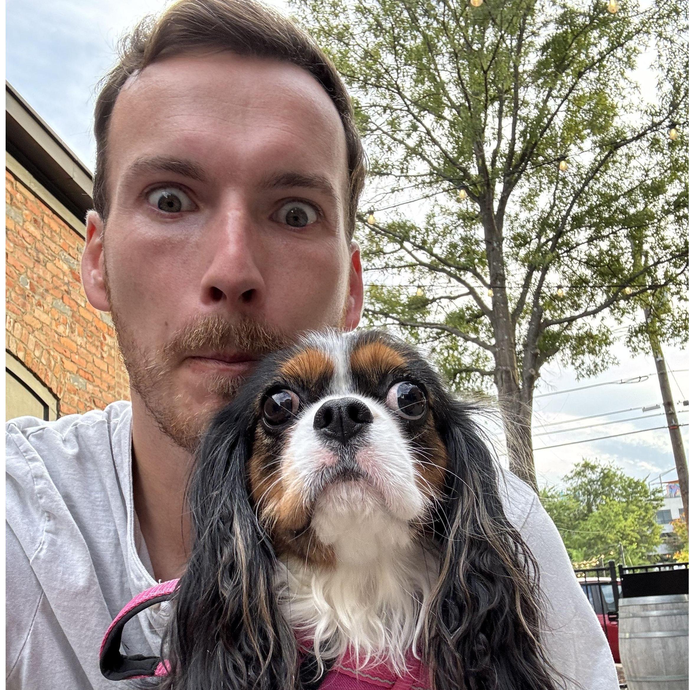 Alex embracing life as a Dog Dad
