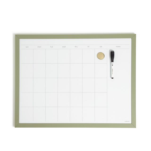 U Brands 17"x22" Modern Wall Organizer Dry Erase Calendar Forest Fog