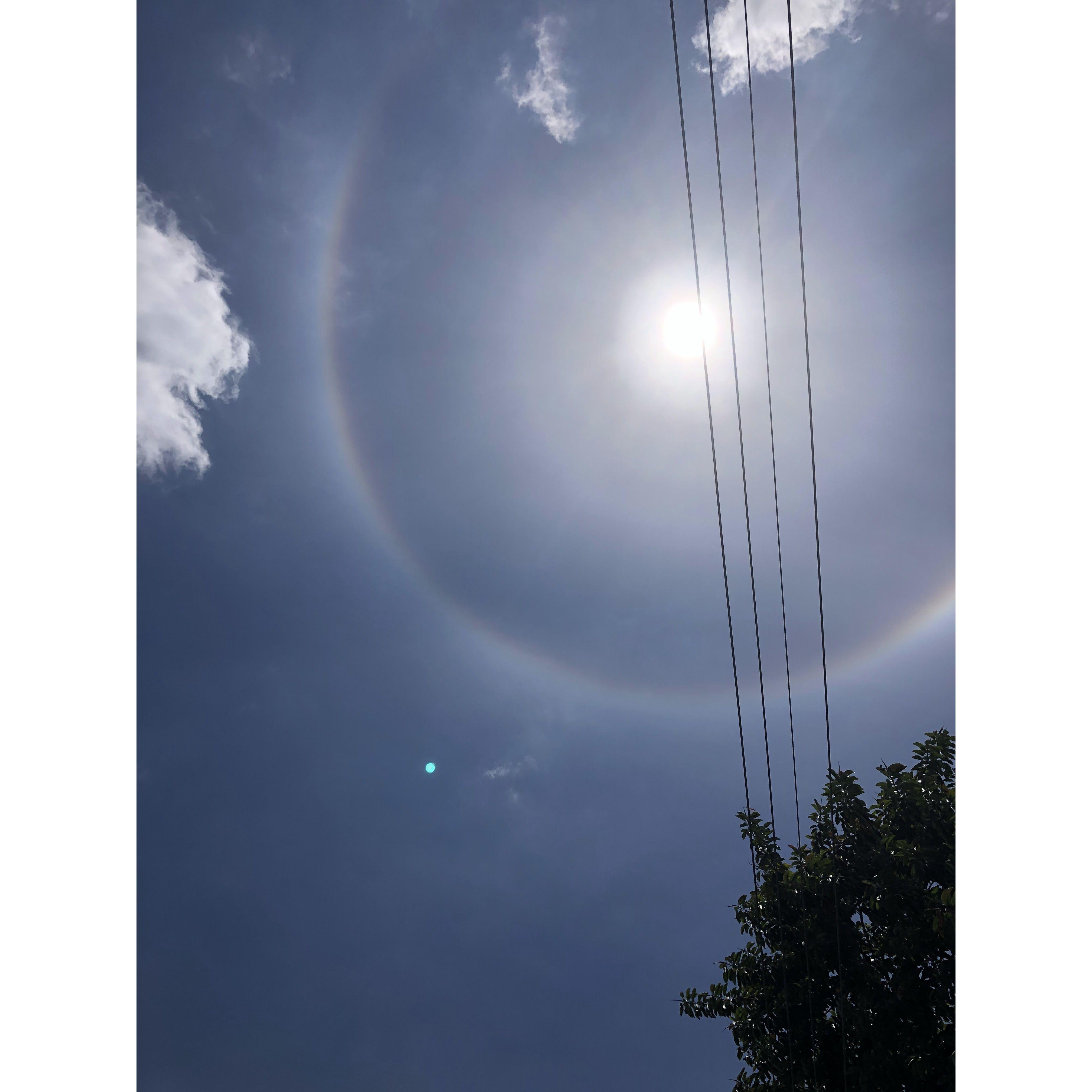 This was the sky on the day of our first date! There was a rainbow halo around the sun.