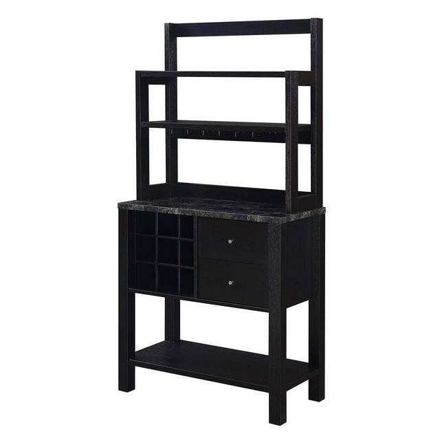 Newport Serving Bar Faux Black Marble - Breighton Home