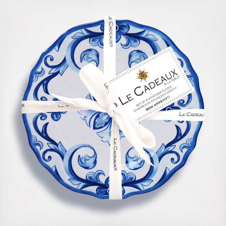 Le Cadeaux, Mallorca Melamine Appetizer Plate, Set of 4 | Zola