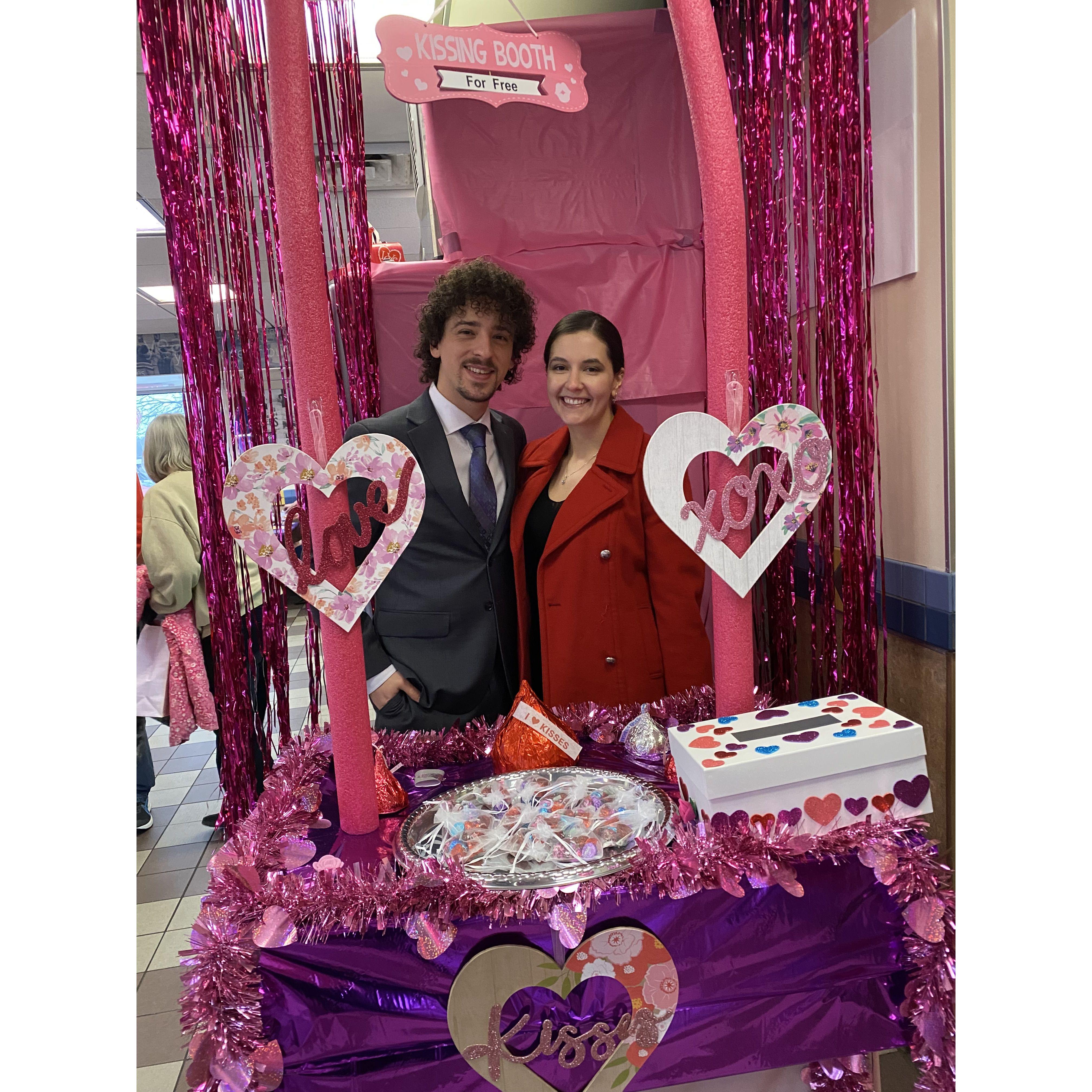 Our first Valentine's Day! At White Castle!! Don't mind Stefan's hair... :)