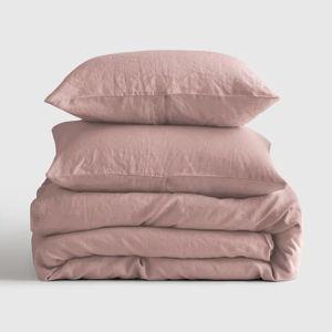 European Linen Duvet Cover Set - Full/Queen, dusty mauve