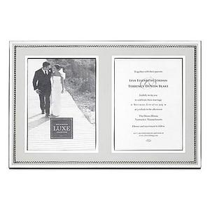 Reed & Barton Luxe Collection 2-Opening Facets Picture Frame in White/Silver