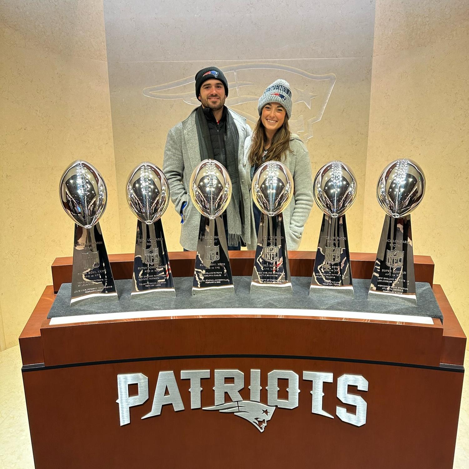 Patriots Super Bowl trophys