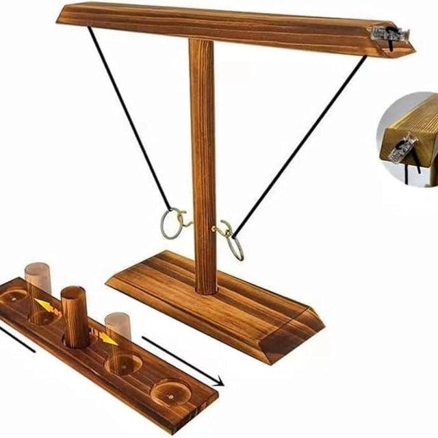 Ring Toss Game, Ring Throwing Game with Shot Put, Hook and Ring Throwing Game for Adults Kids, Fun Hook and Ring Game with Ladder