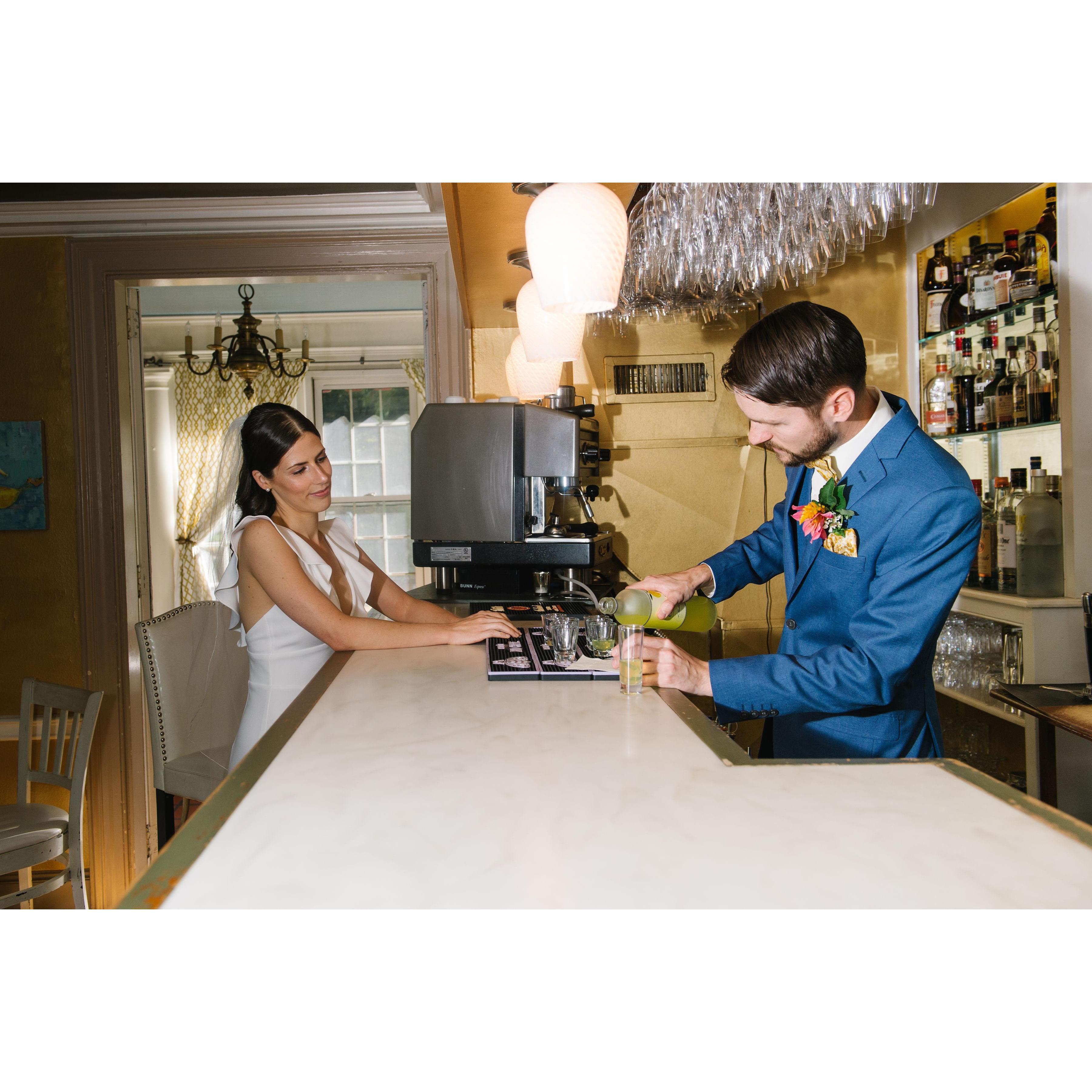 Jack reprises his role as Bee and Thistle Barman and pours some limoncello.
