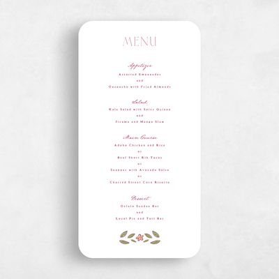 White Rounded Wedding Menu - Aria