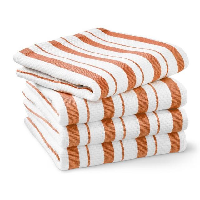 Willams Sonoma Classic Stripe Dishcloths, Set of 4, Pumpkin