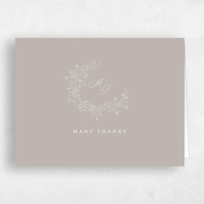 Greige, Brown Wedding Thank You - Sequoia Landscape
