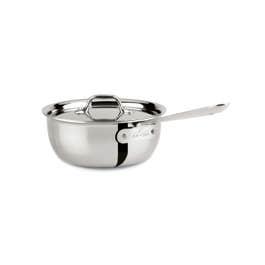 D3 Stainless 3-ply Bonded Cookware, Saucier with lid, 3 quart