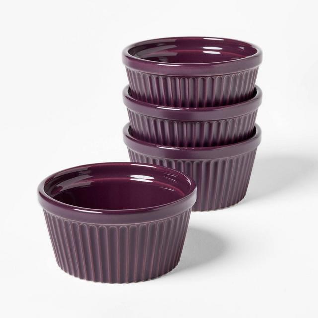4pc Stoneware Ramekin Set Dark Purple - Figmint™