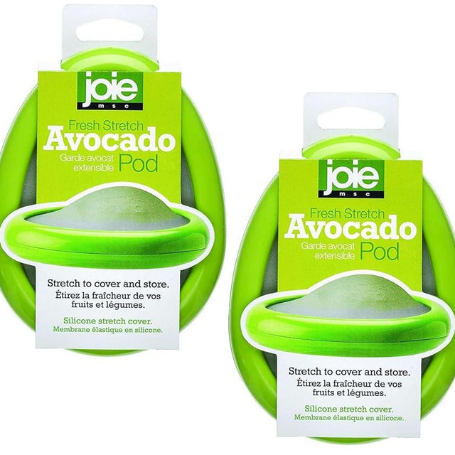 Joie Avocado Stretch Pod, Keep Avocadoes Fresh Longer, Refrigerator Storage, Produce Organization, Green, Pack of 2