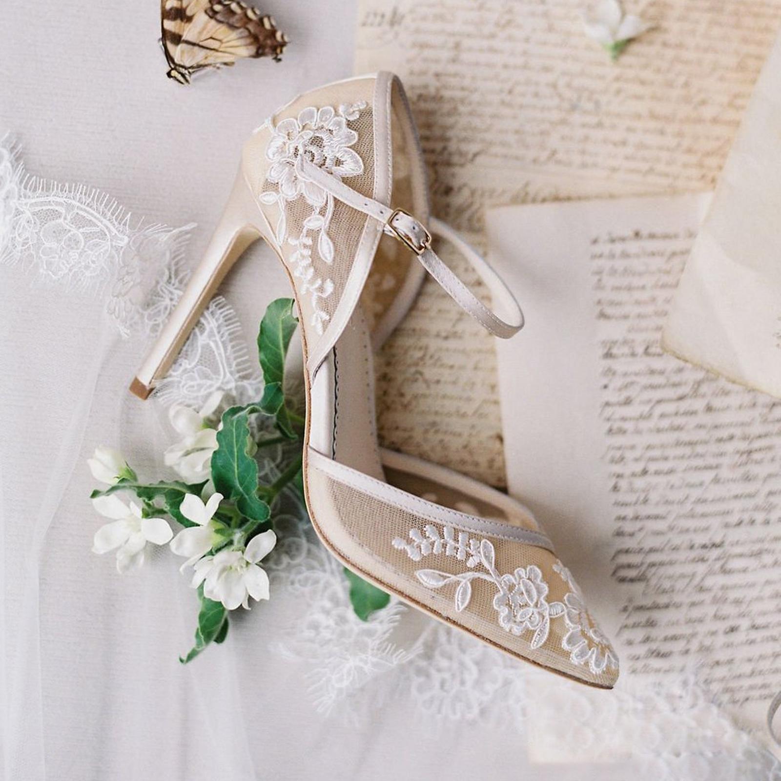 Bella Belle Shoes, Claudia D'Orsay Lace Wedding Heels | Zola