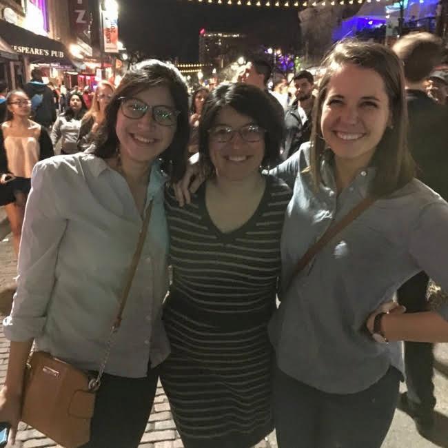 Taken on the night we met! Not pictured: Steve who was waiting (somewhat) patiently for Sarah and her friends to finally make their way to meet up at the next bar as promised