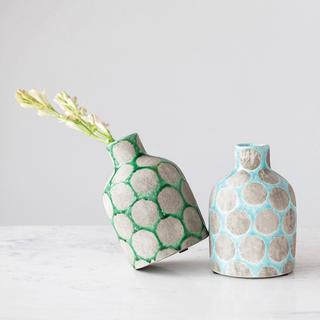 Polka Dotted Terracotta Vase