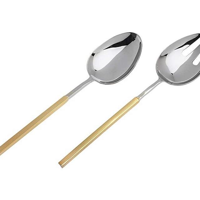 Godinger - Stainless Steel Salad Spoon Fork Serving Set of 2 piece