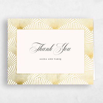 Beige Wedding Thank You - Hayden Landscape Foil