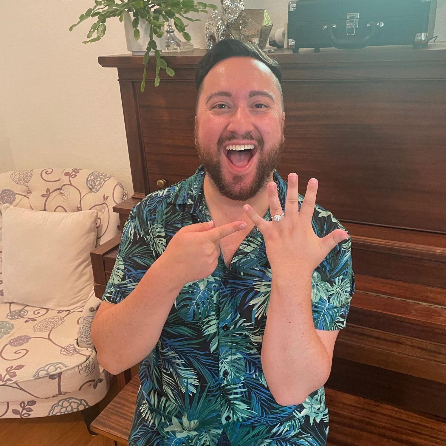 Corey's engagement ring.