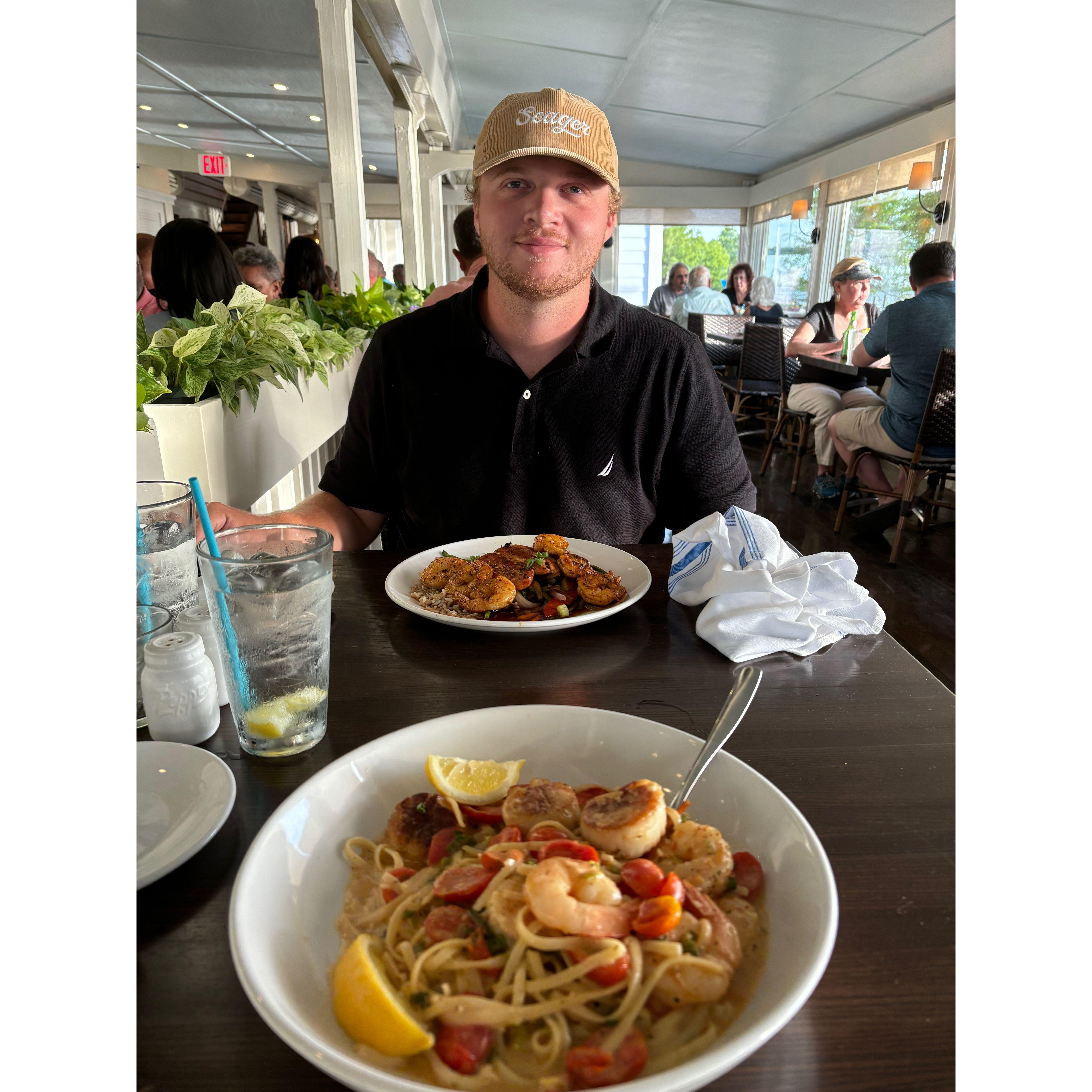 Dinner at the Pilot House in Wilmington, NC (Anna's favorite) just before getting engaged!
