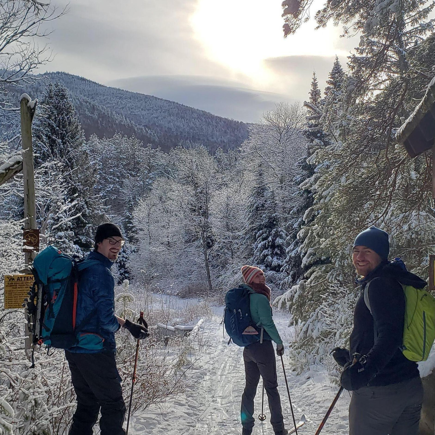 XC skiing in the ADK with Natalie and Luke