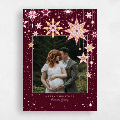 Burgundy, Red Holiday Card - Parker Foil