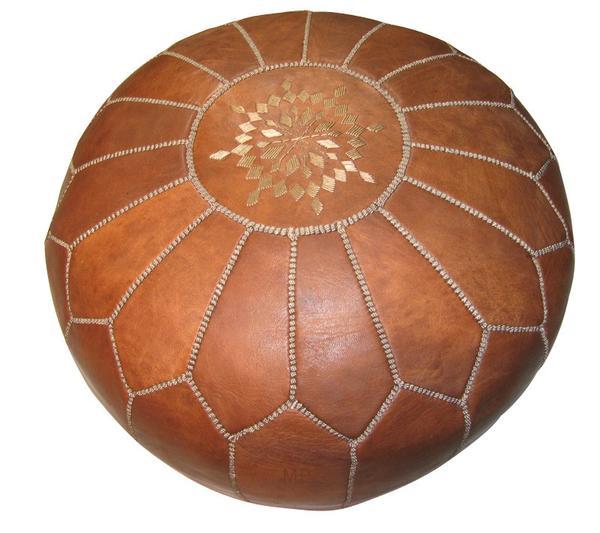 Moroccan Leather Pouf