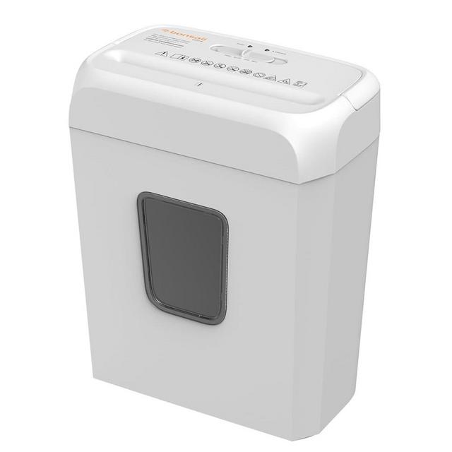 Bonsaii Low Noise Operation Paper Shredder, 6-Sheet Cross-Cut, Credit Card Shredder, Home Office, Handle for Document, Mail, Staple, 3.4 Gal Wastebasket, Easy-Carry Handle, White(C237-B)