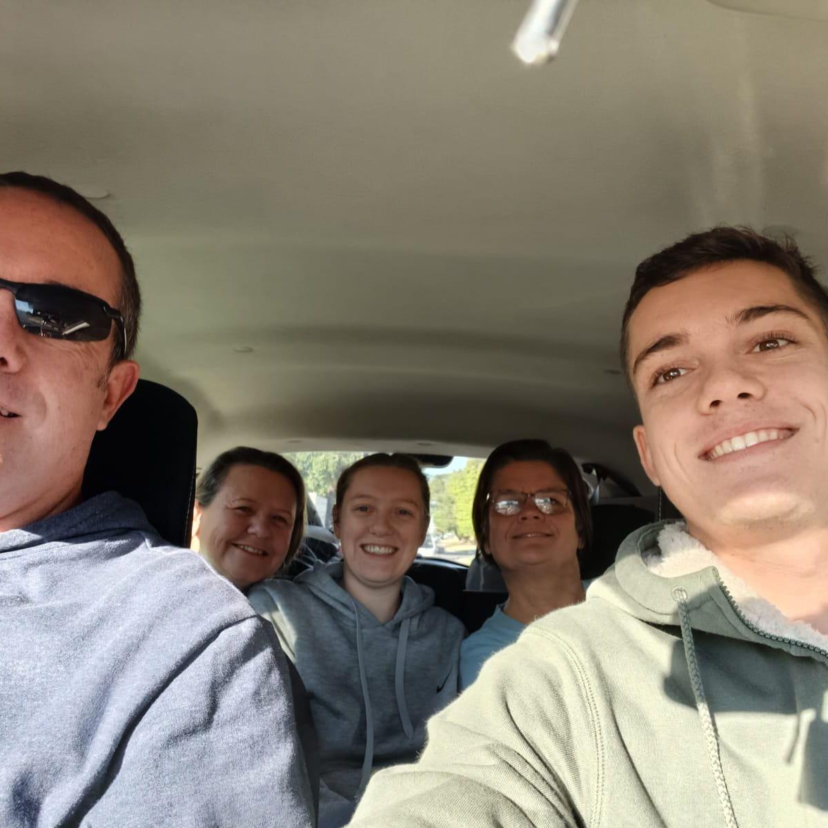 Driving to Airport for Dillan's first overseas trip.