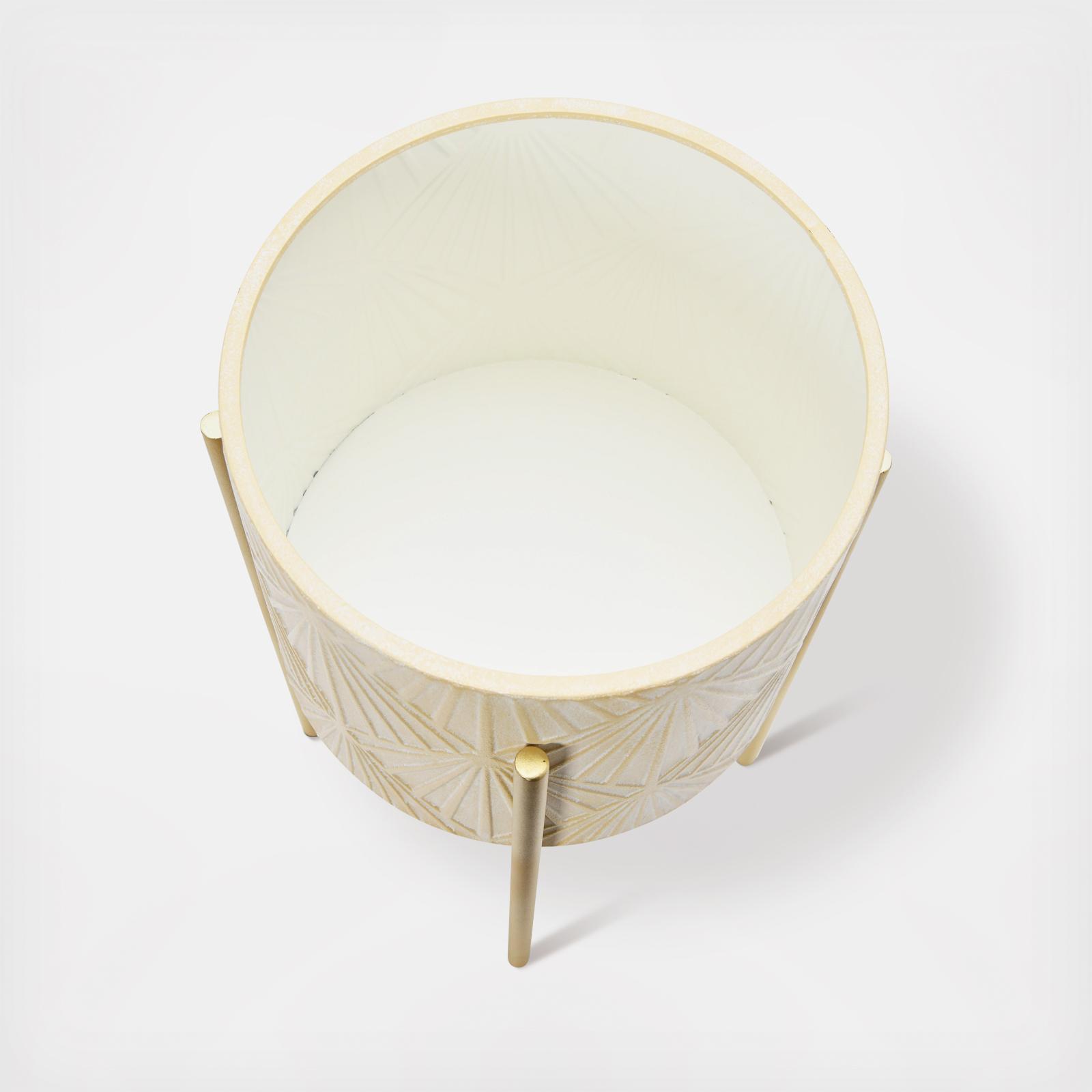 Modern Boho Geometric 4-Piece Metal Planter Set - Thumbnail 3