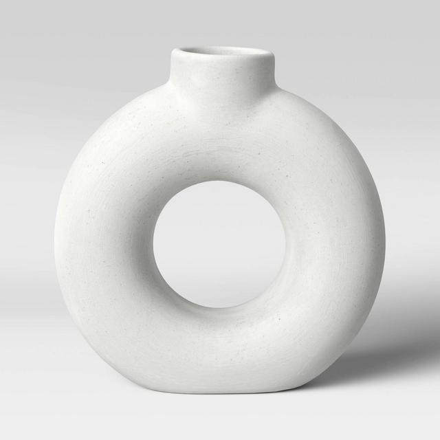 7" x 2" Textured Ceramic Vase White - Project 62™