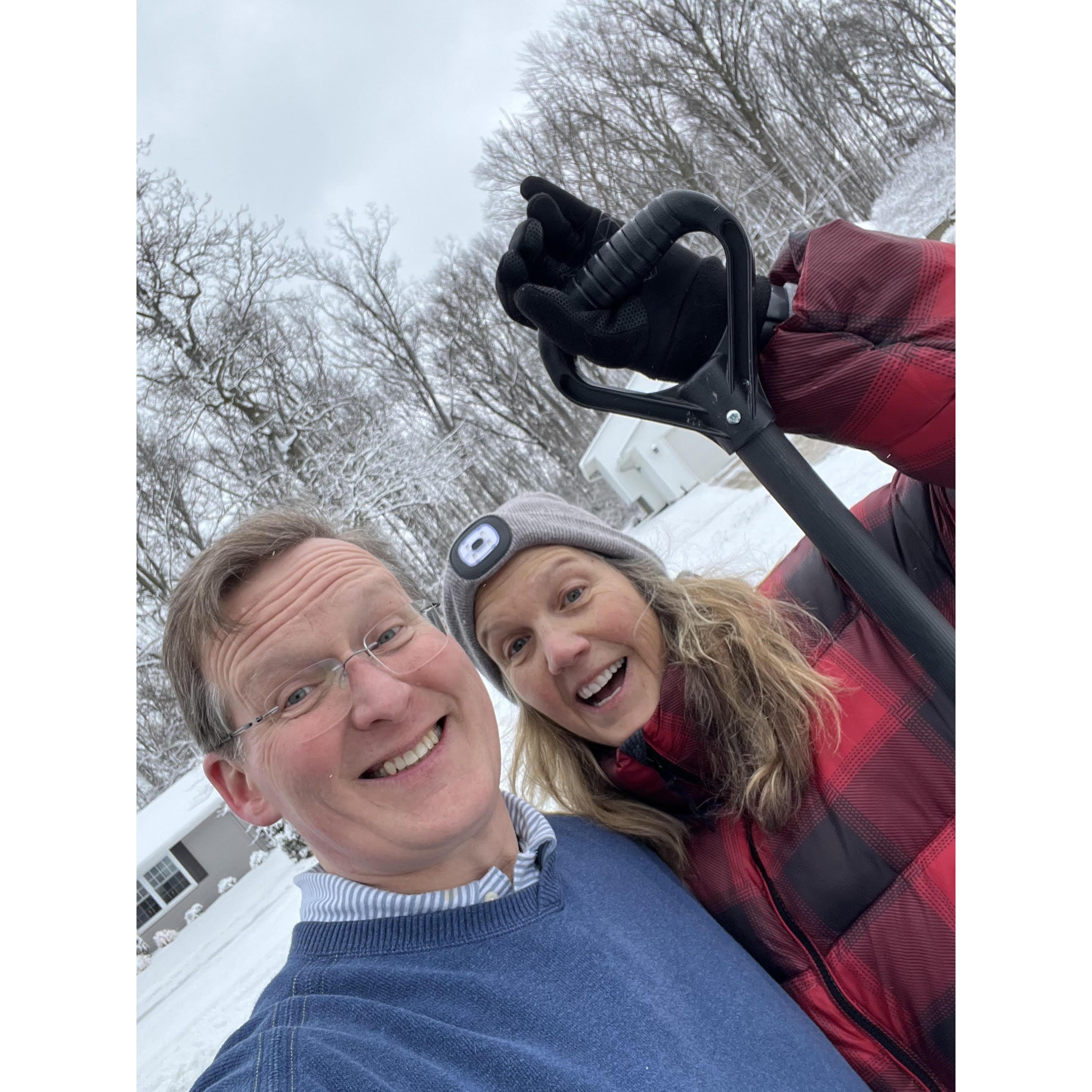 Winter in O-H...I-Owe a debt of gratitude for a woman who can handle a shovel as well as a spatula. Healthy eating and exercise is the plan. Got to keep going to prepare for the eternal wedding day.