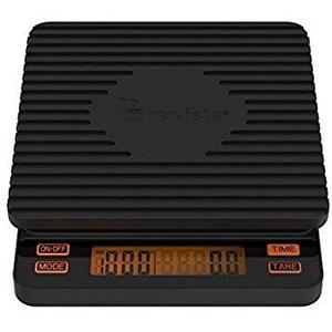 ERAVSOW Digital Hand Drip Coffee Scale Stainless steel precision sensors Kitchen Food Scale With Timer Weight LCD Display & Hanger Hole 6.6lb/3kg Black Batteries Include