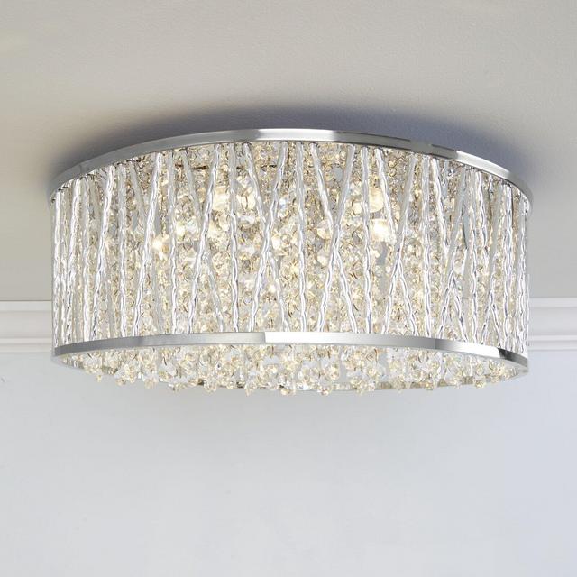 Kate 5 - Light 15.75" Chandelier Style Drum Flush Mount