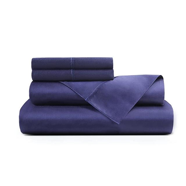 Hyde Lane Luxury 1000 Thread Count 100% Cotton Sheets for Queen Size Bed | Very Comfy Soft & Thick with Deep Pocket, Cotton Bed Sheets Queen - 4 PC Sheet Set (Navy)