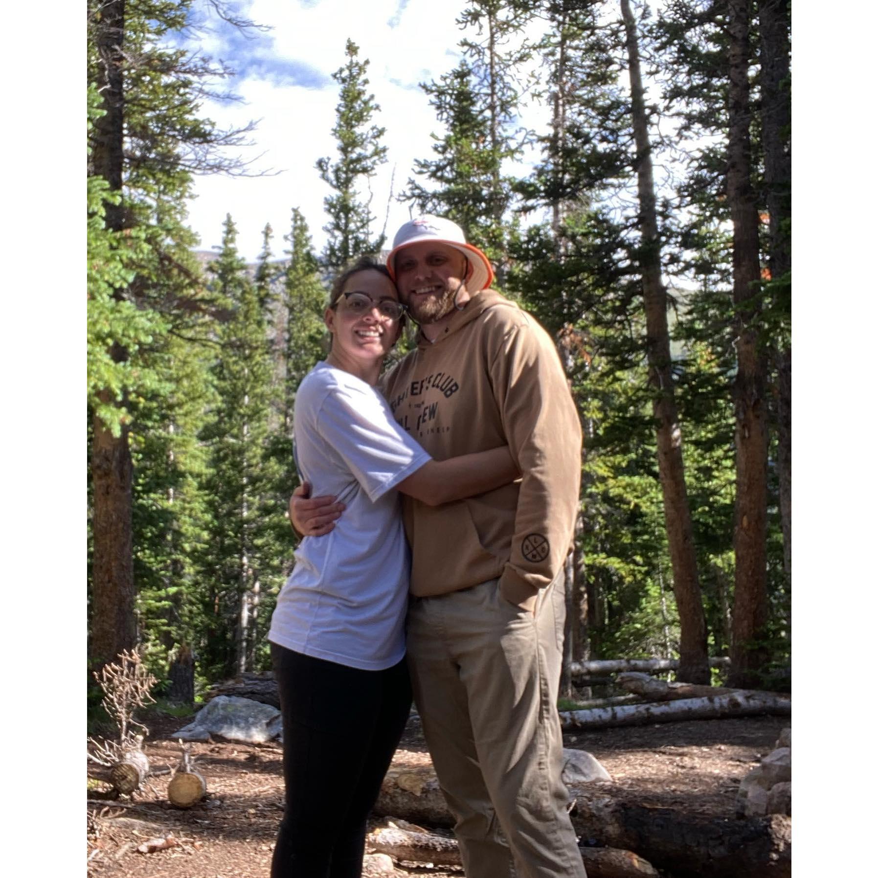 Our first camping trip together! Zach drove his big ol' truck all the way the "literal" side of a mountain. I panicked and made it even less fun. Good times! ha!