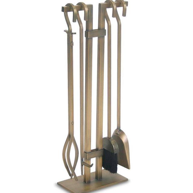 Sinclair 4-Pc. Brushed Brass Fireplace Tool Set - Brass 13853 BRS