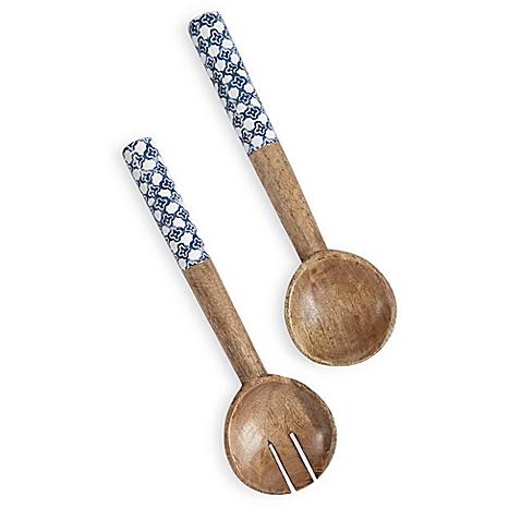 Mud Pie® Wood and Enamel Serve Set in Blue