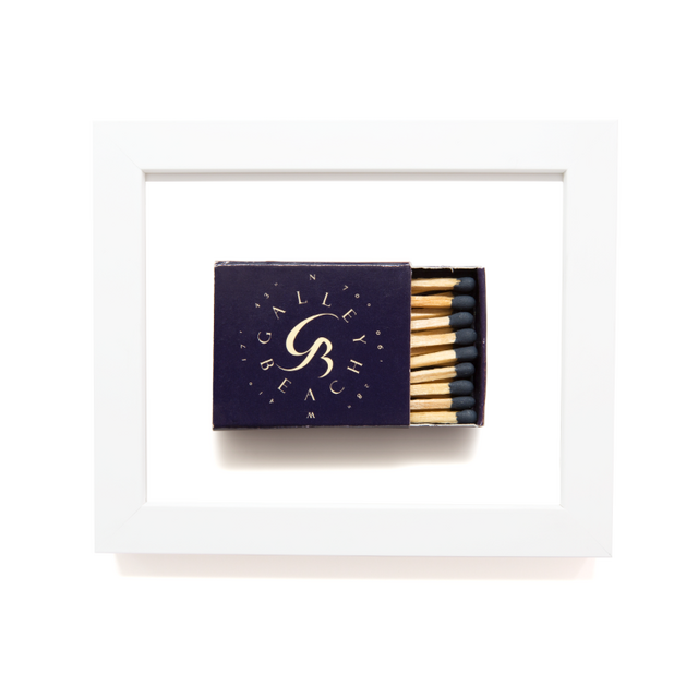 Galley Beach Matchbook Print (white frame)