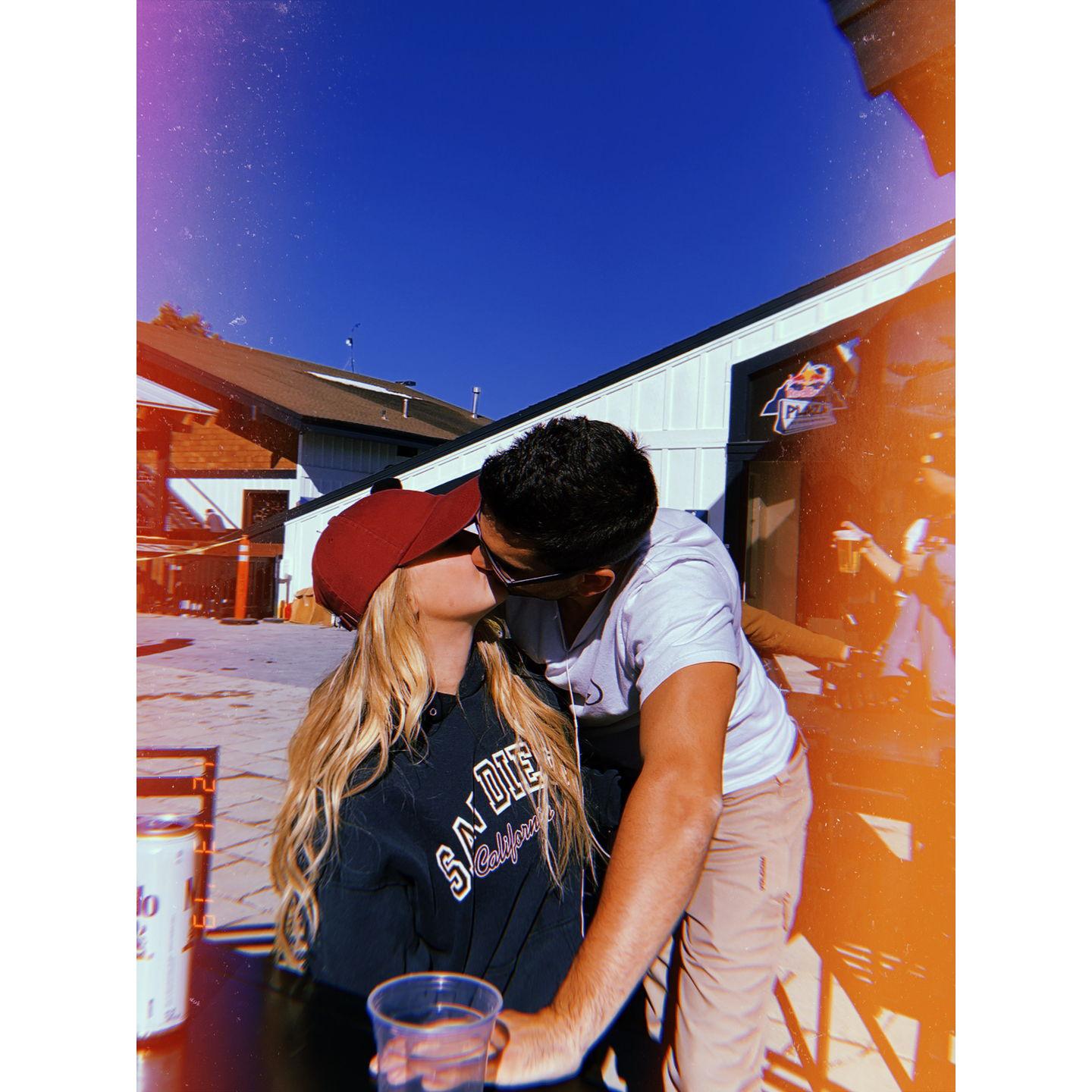 December 2019. The trip Tony taught Danielle how to snowboard.