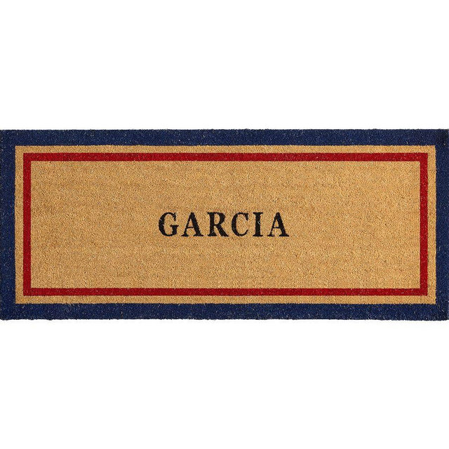 Personalized Double Frame Doormat, Blue/Red, 24" x 57"