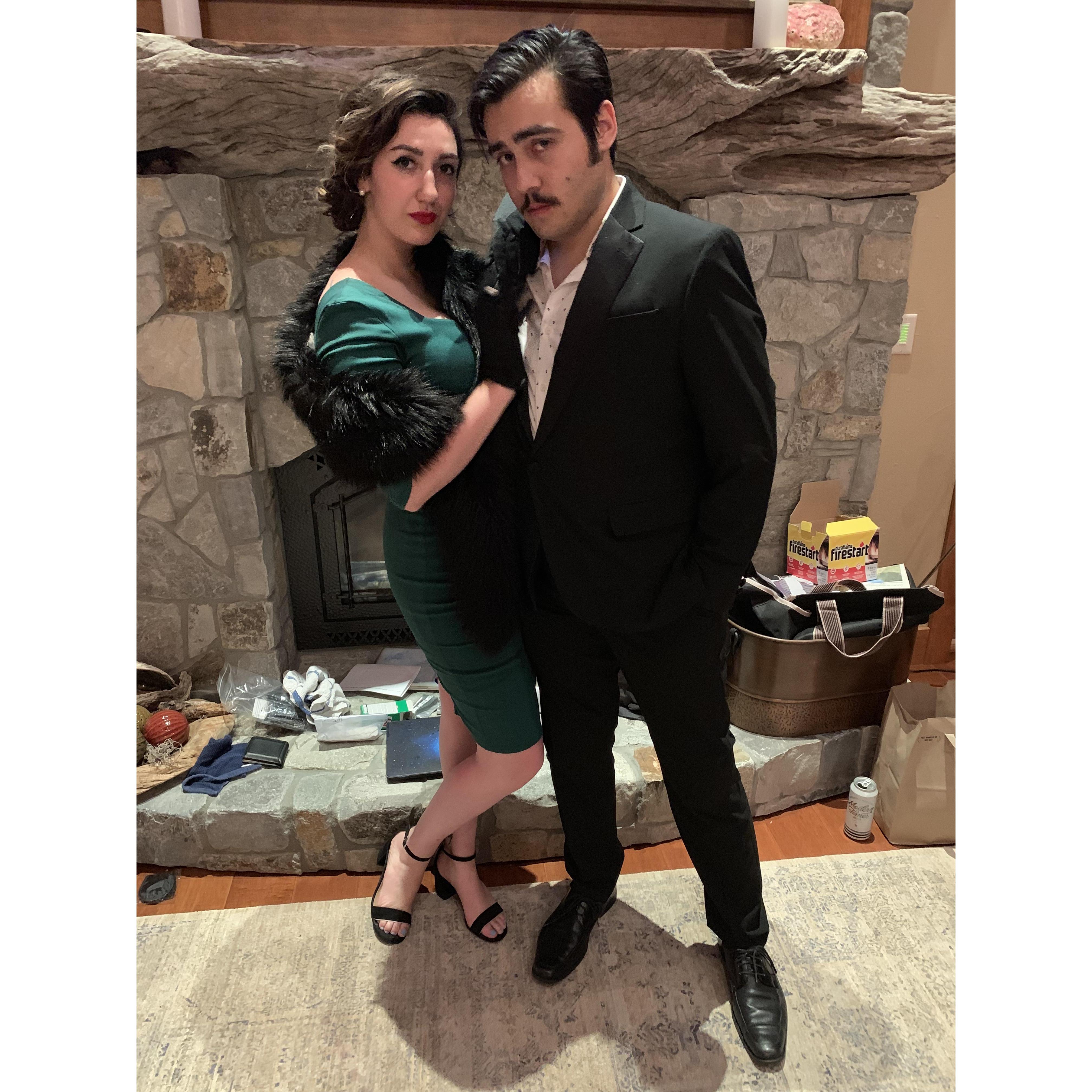 from a "red scare" themed murder mystery, mafia-esque, costume party. kat and seth's characters both ended up being communists.