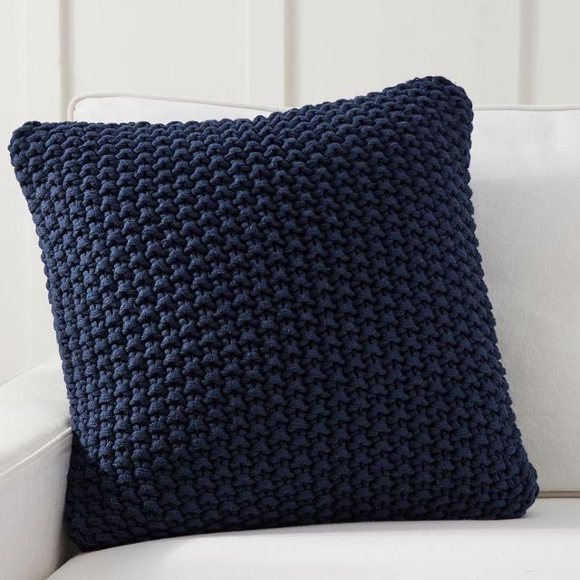 Bayside Seedstitch Pillow Cover, 22 x 22", Navy