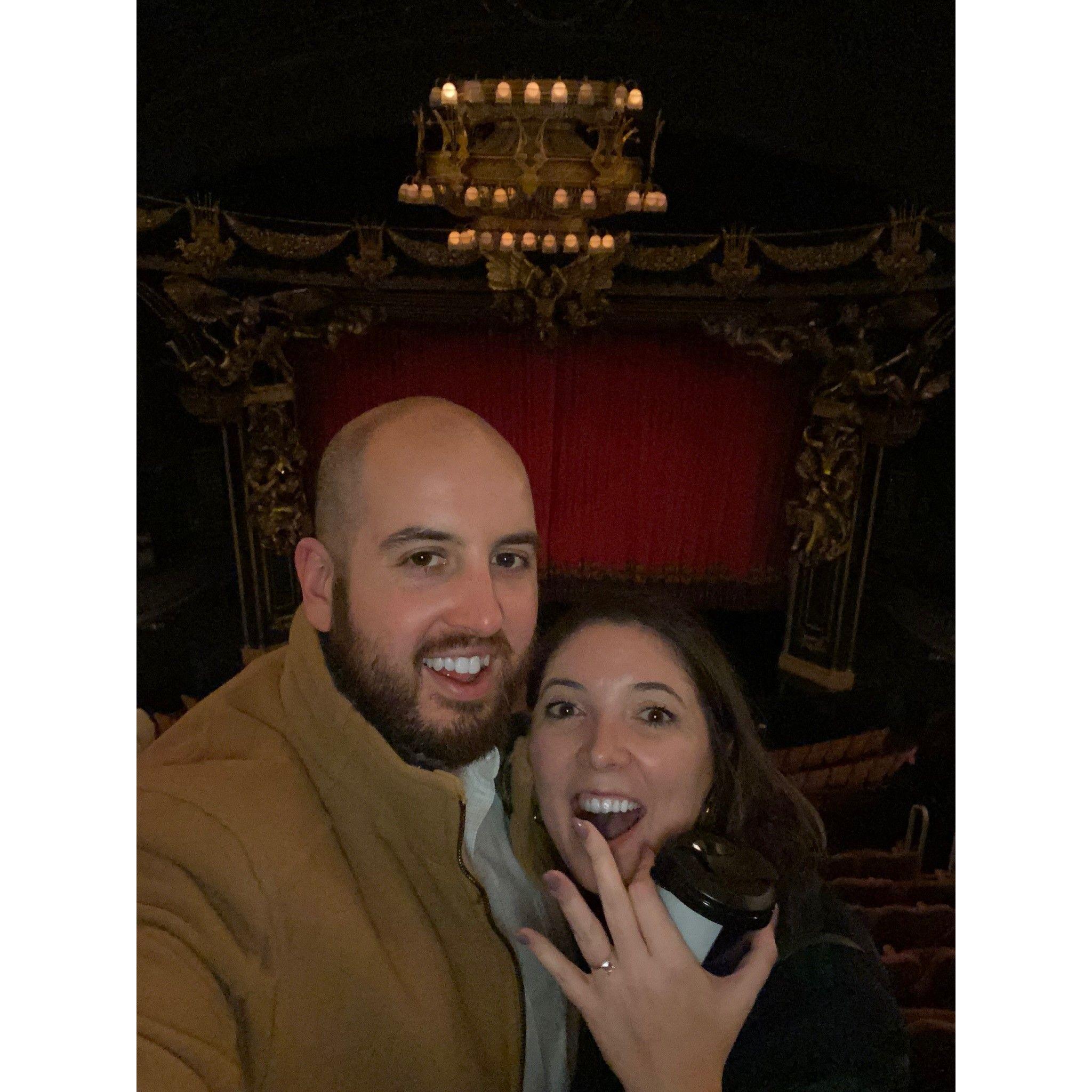 Post engagement when we got to see Phantom of the Opera on Broadway