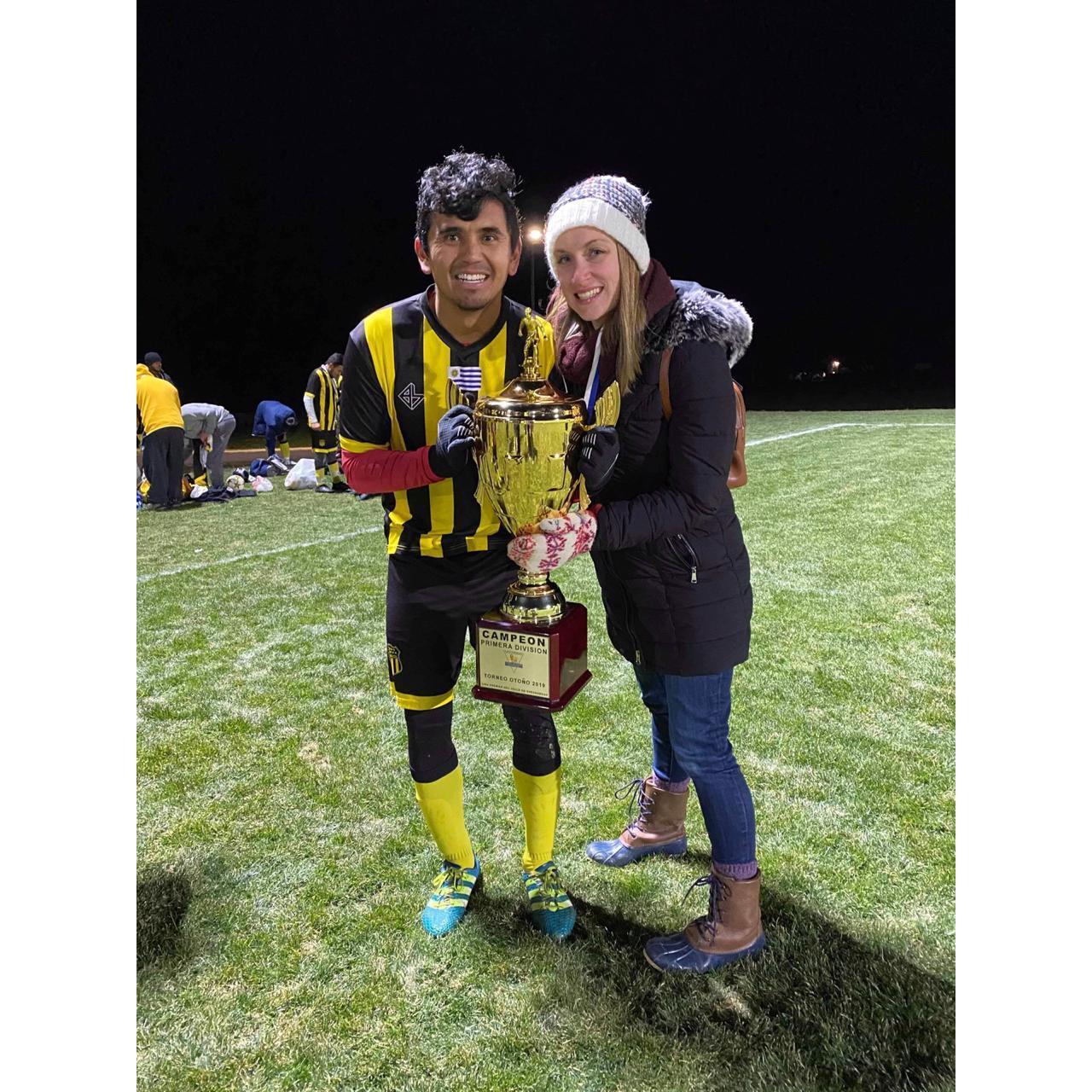 Celebrating another soccer championship. November 2019.