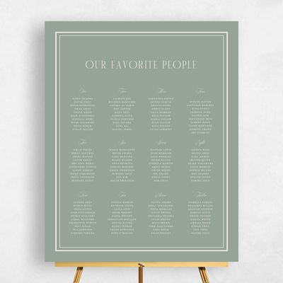 Sage, Green Wedding Sign - Agate Seating Chart