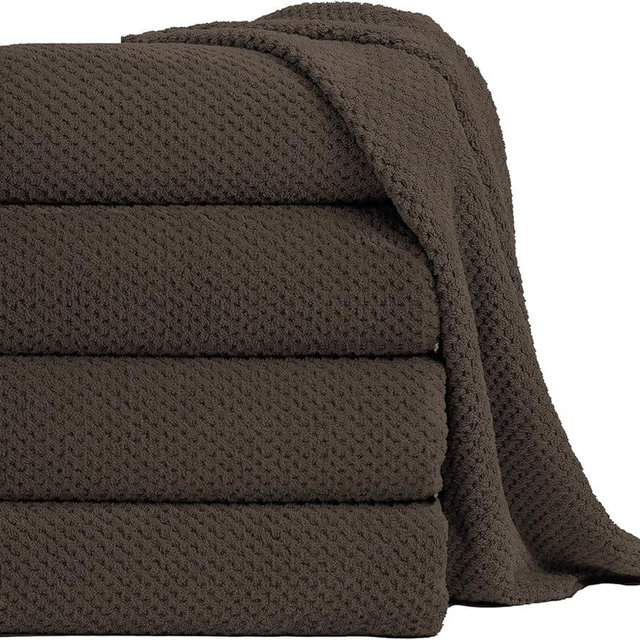 Extra Large Bath Towel Sheet Set 35x70 Inches - Oversized Bath Towels Set,Large Microfiber - Quick Dry,Lightweight,Super Soft,Highly Absorbent Towel Set for Bathroom,Pack of 4(Seal Brown)