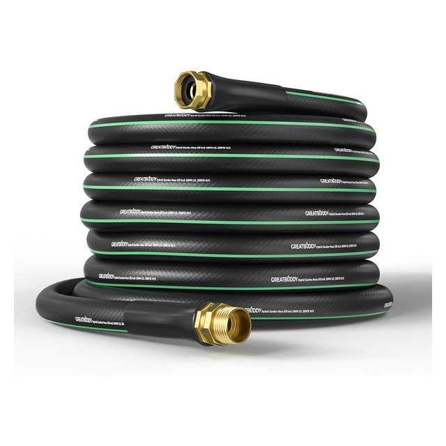 75 ft Garden Hose 5/8", Less Kink Heavy Duty Water Hose, Durable & Flexible Hose for Outdoor, Lawn, Car Washing, Pet Bathing and Household,GreatBuddy